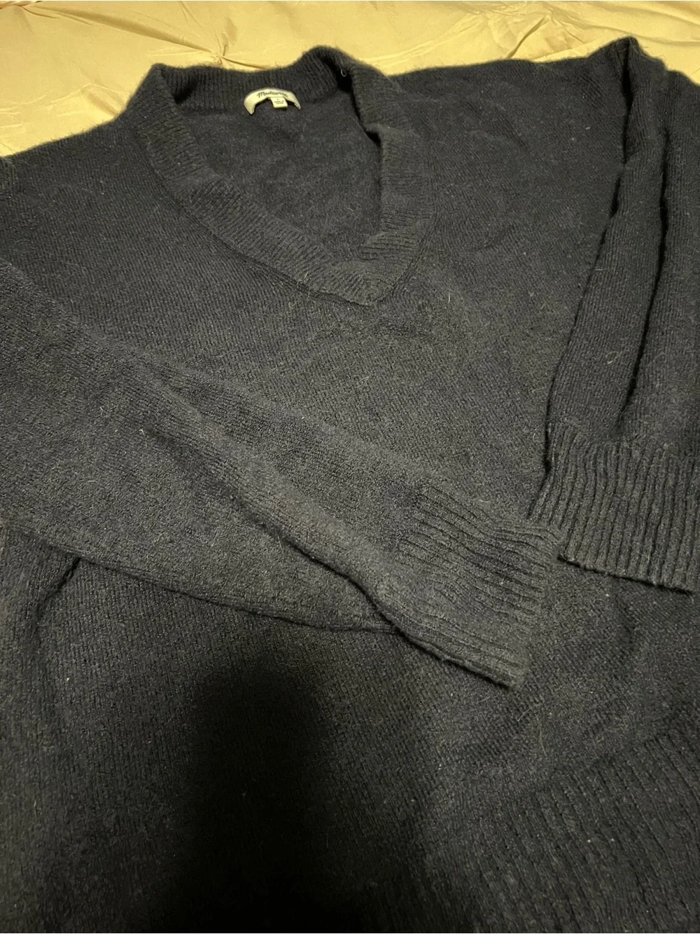 Madewell Navy V-Neck Long Sleeve Sweater